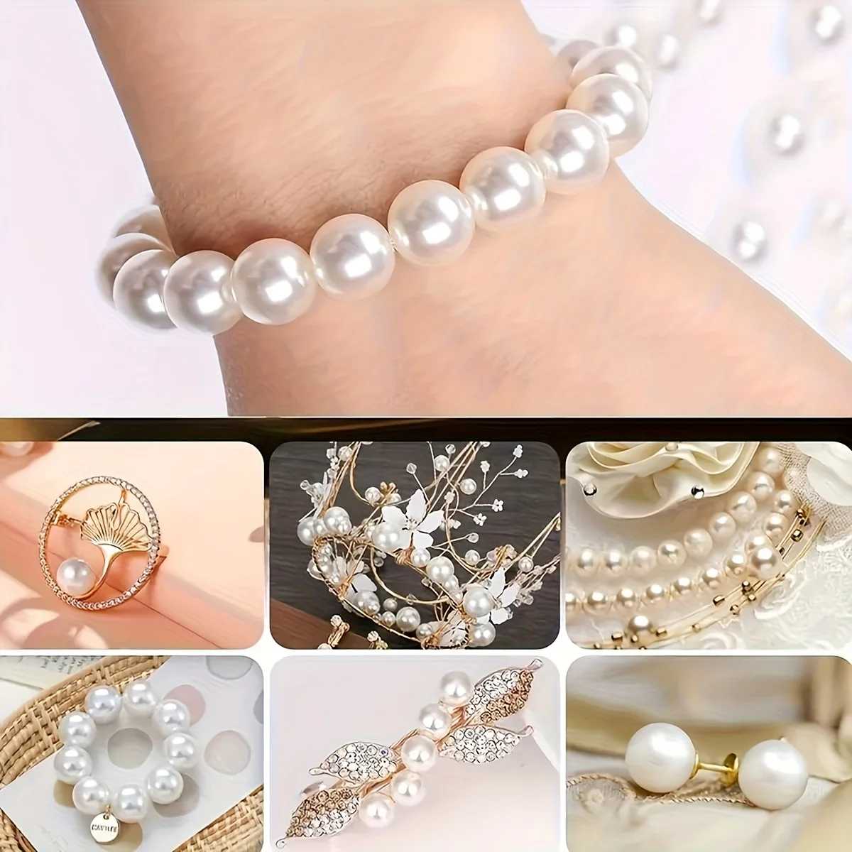 1388개 4/6/8/10mm 검정, 흰색, 파란색 보라색 12칸 DIY 비즈 팔찌 목걸이 둥근 색깔 구슬, 공예 구슬, 둥근 모양