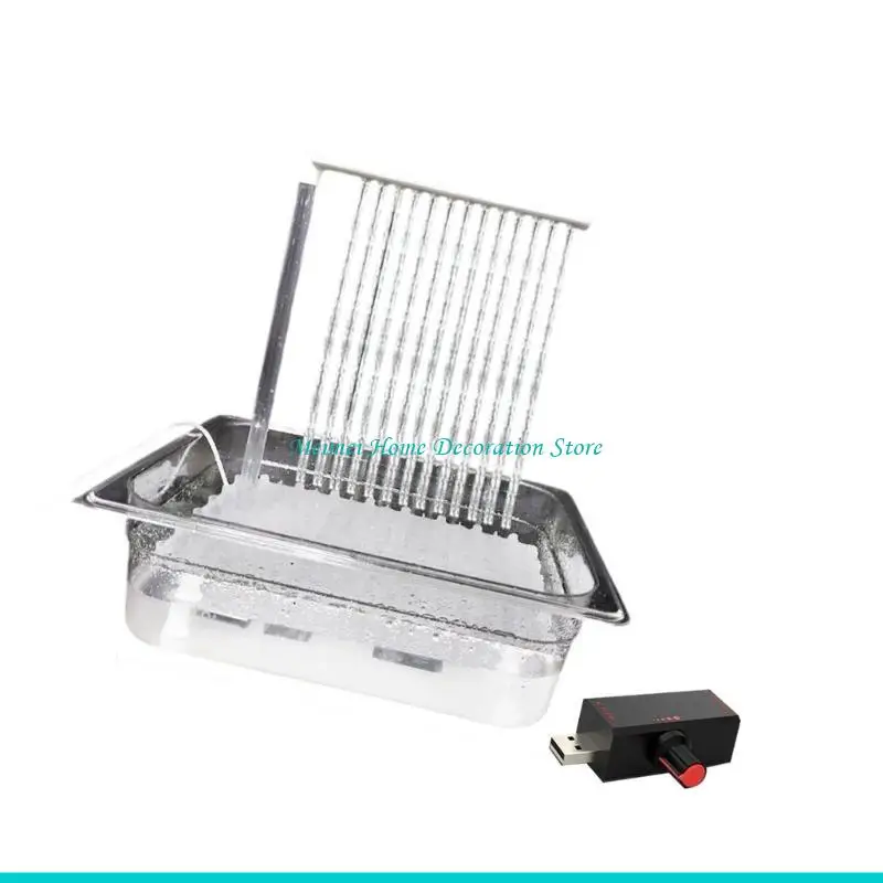 H7BF Budgies Bathtub Fountain USB Operated Multifunctional Pet Bird Bath Tub