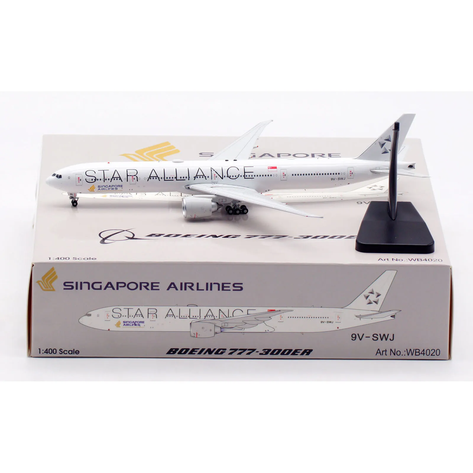 

WB4020 Alloy Collectible Plane Gift Aviation 1:400 SINGAPORE Airline Boeing B777-300ER Diecast Aircraft Jet Model 9V-SWJ