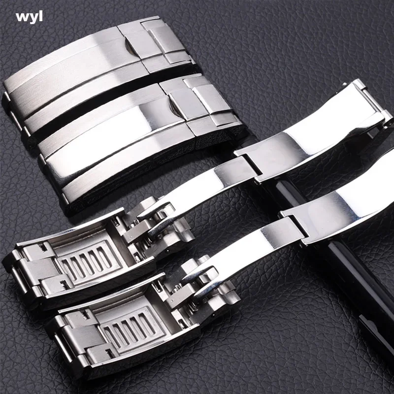 904 Stainless Steel 16mm Watchband Clasp for Rolex DAYTONA SUBMARINER GMT Date-just Yacht-Master Quick Adjust Buckle Gold Silver