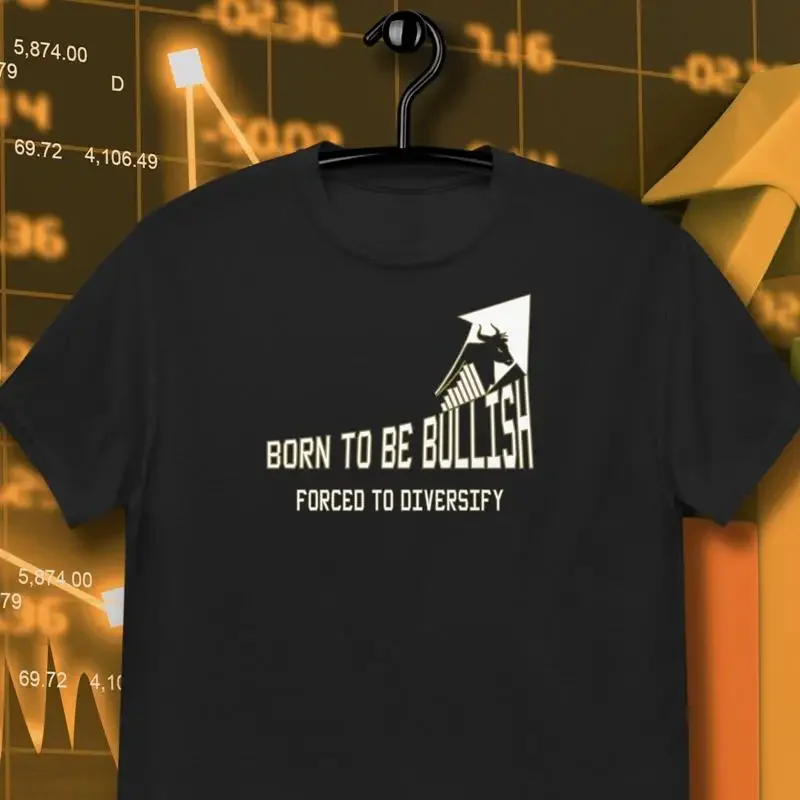 Funny finance shirt Born Bullish shareholder value bro T meme