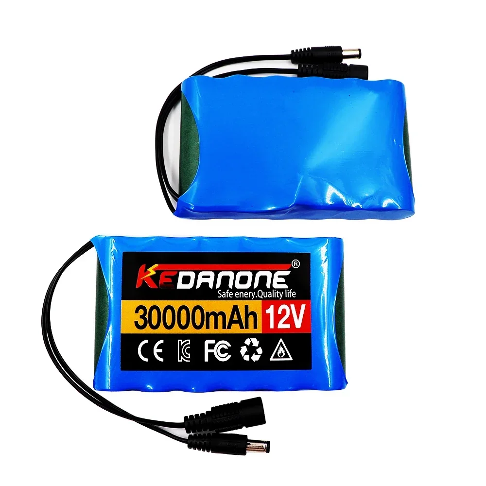 Rechargeable Battery 12V 30000mah Lithium Battery Pack Capacity DC 12.6V 30Ah CCTV Camera Monitor with Charger