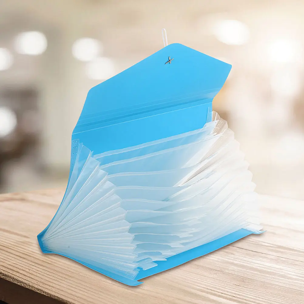 

2Pcs PP Document Folder Bag Lightweight Portable Accordion File Organizer Multi-Pocket Expandable File Folder for Bills Receipts