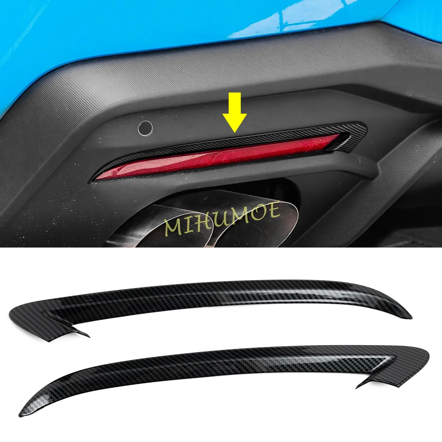 Carbon Fiber Car Rear Fog Light Lamp Bumper Reflector Cover Trims Stylish For Ford Mustang 2024 2025 2026
