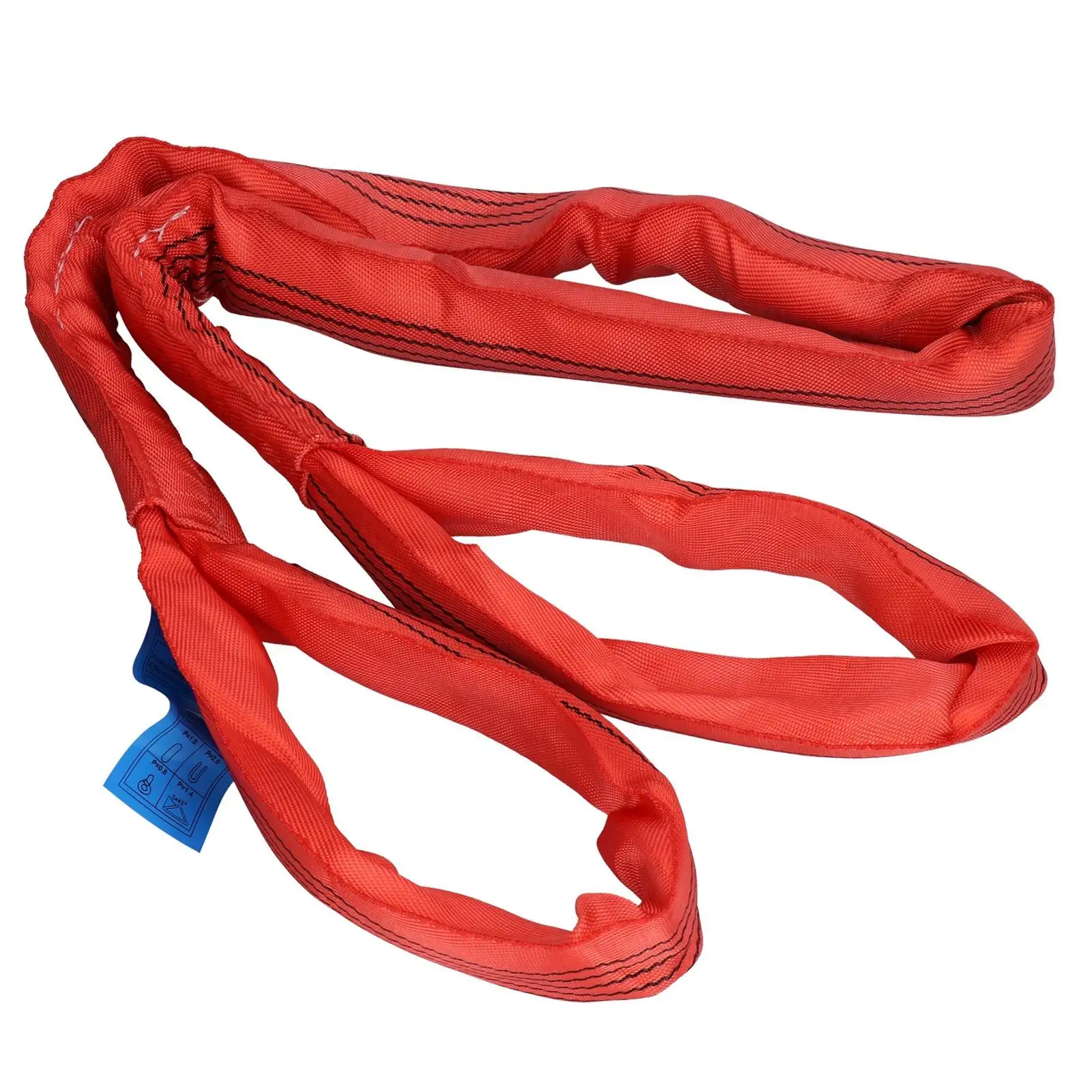 Red PES Lifting Sling Crane Strap for Durable for transportation - Heavy-Duty Load Support