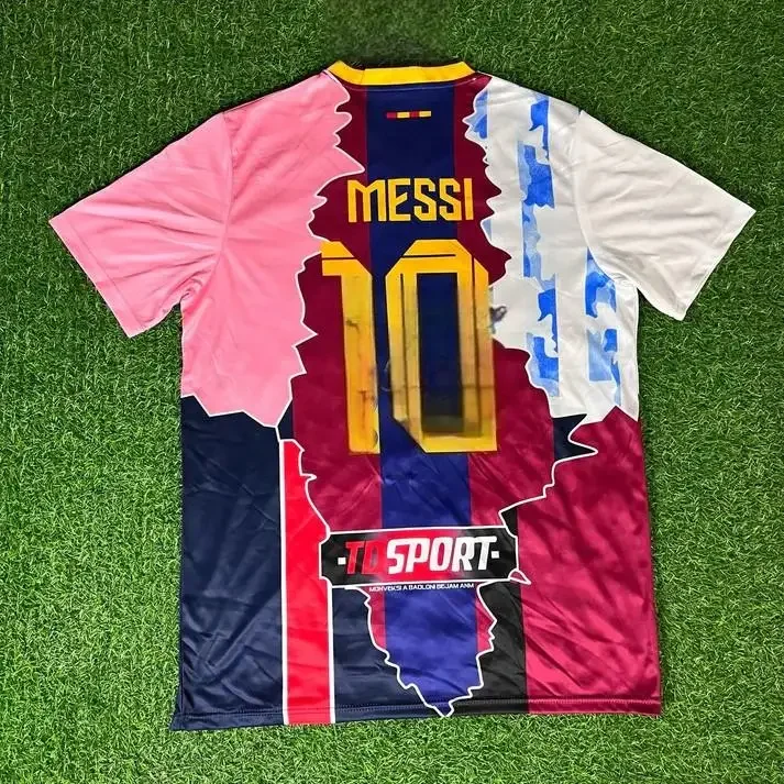 قميص ميسي جيرسي لكرة القدم مريح ومسامي، للرياضات الخارجية، كرة القدم، كرة السلة، اليوغا، إلخ.