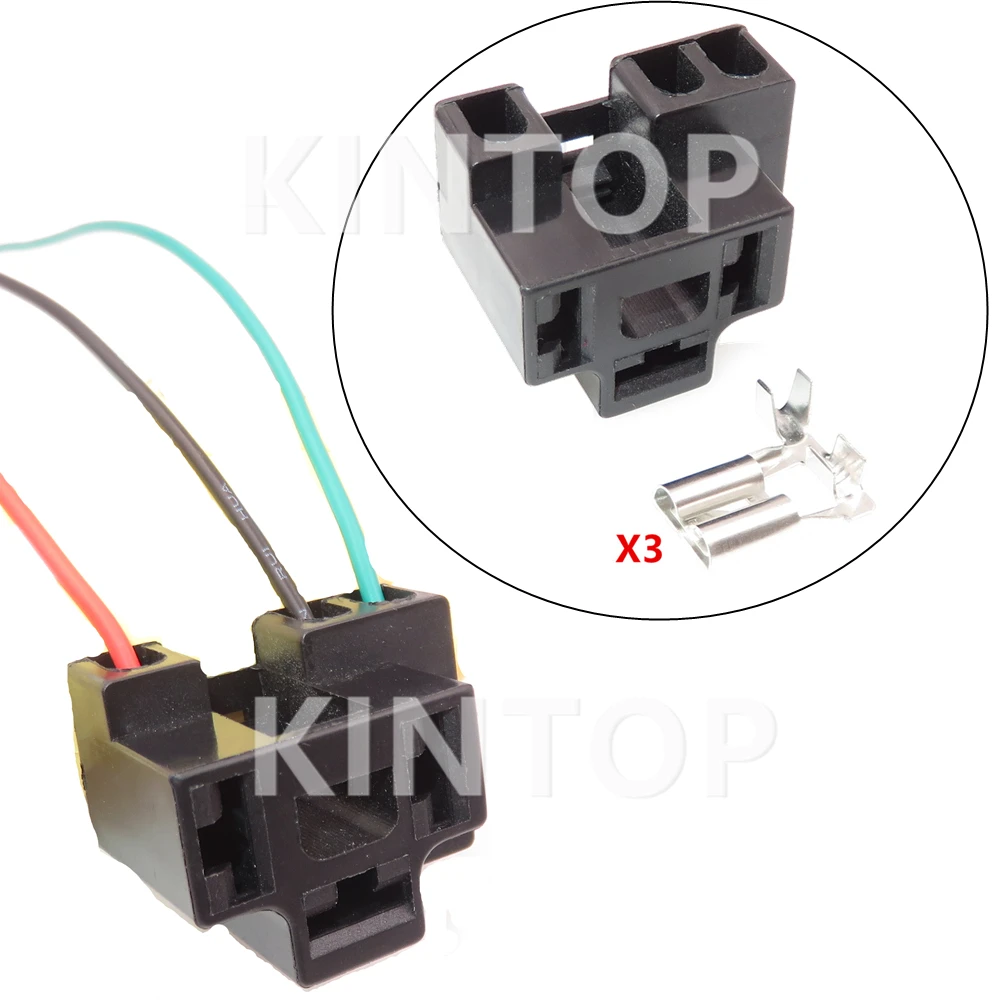 1 Set 3 Pins Auto Plastic Housing Unsealed AC Assembly Connector Car High Power Large Current Electric Cable Socket With Wires