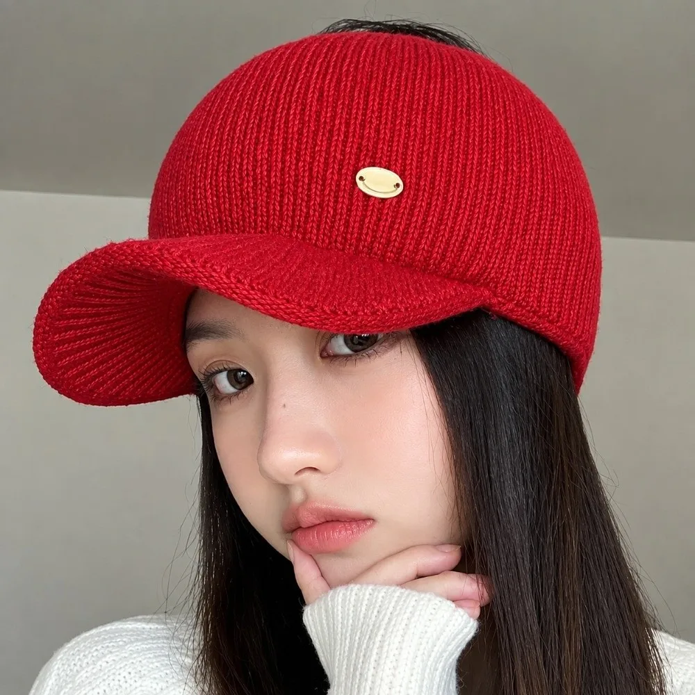 Thickened Knit Balaclava Hat Soft Breathable Hooded Neck Warmer Washable Ribbed Winter Visor Beanie Cycling