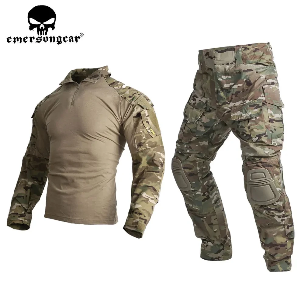 

Emersongear Tactical Uniform BDU G3 Combat Shirt Pants Knee Pads Update Ver Camo Airsoft Militiamen Combat Uniform EM9501 EM9319