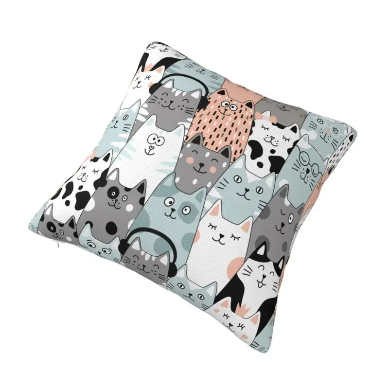 Custom Luxury Cute Cat Set Funny Sofa Cushion Cover Polyester Pet Animal Throw Pillow Case