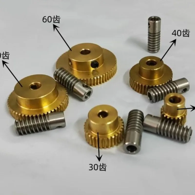 0.5 mold small modulus worm gear stainless steel worm 1: 20/30/40/50/60 hobbing gearbox accessories combination