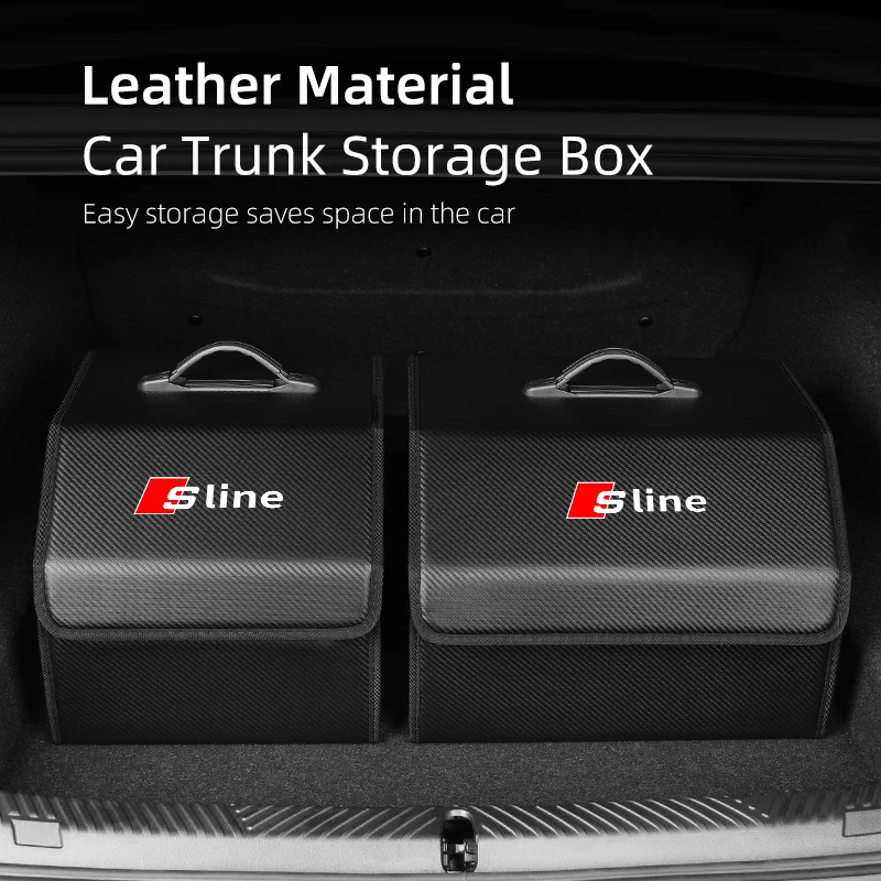 Foldable Car Trunk Organizer Box Storage Tidying Bag For Audi Sline RS4 S3 RS5 RS6 RS7 A1 A2 A3 A4 A5 A6 A7 A8 Q3 Q4 Q5 RS4 RS5