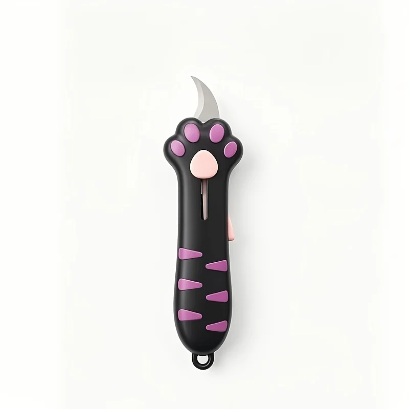 1pcs Cat Claw Box Opener Knife Utility Knife Multifunctional Telescopic Knife Portable Express Parcel Knife Cat Claw Paper Cutte