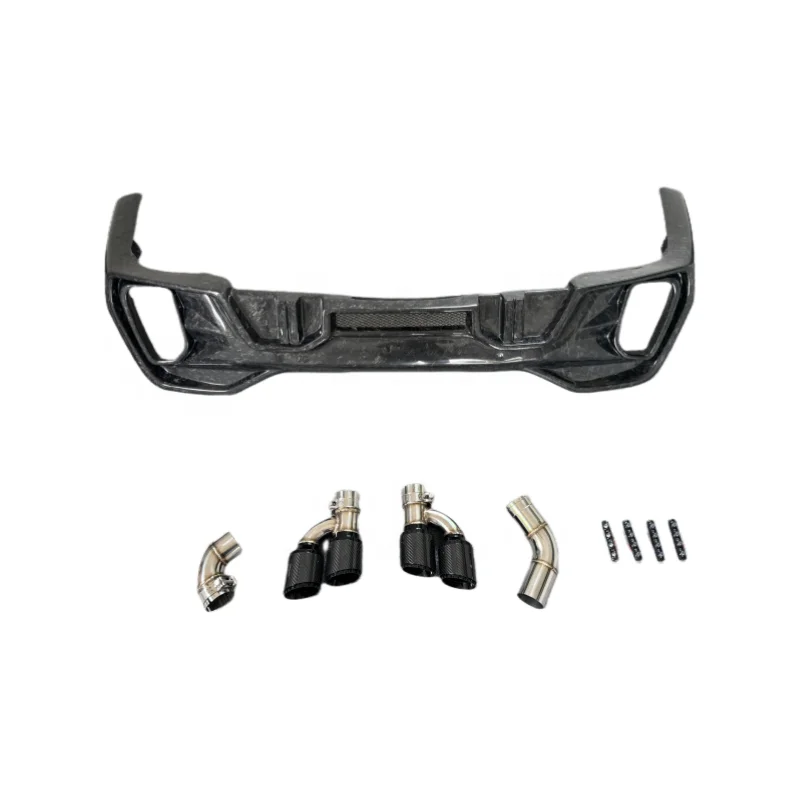 

LD Style Forged Carbon Fiber Rear Diffuser Rear Bumper Lip Exhaust Pipe Body Kit for BMW X6 G06