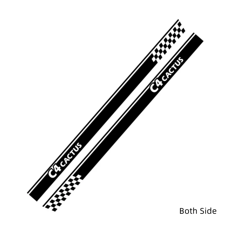 2pcs Car Door Side Skirt Sticker For Citroen C4 Cactus Customized Design Sport Stripes Racing Accessories Auto Body Vinyl Decal