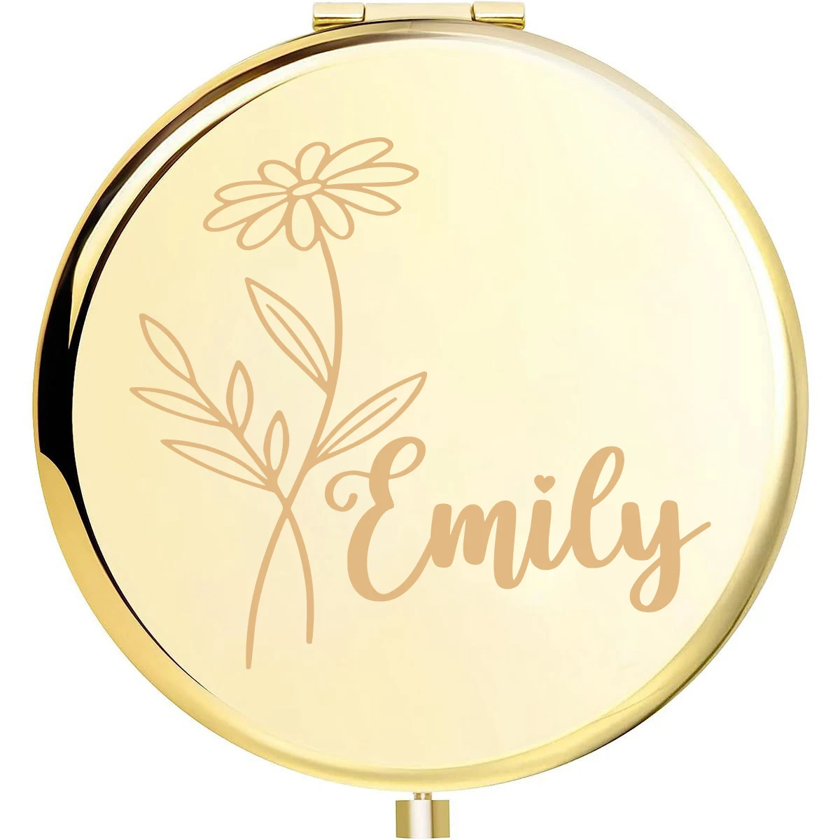 1pc flowers with name laser mirror for home decor gift for friend golden color personalized name mirror