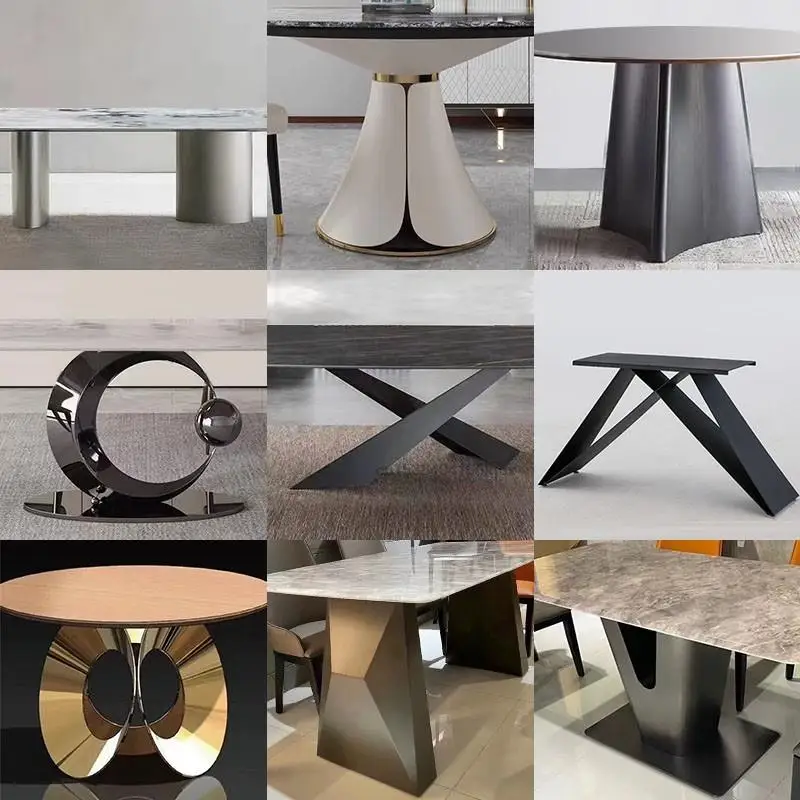 Manufacturers Direct Sales Italian Dining Table Basse For Dining Room Kitchen Black Golden Stainless Steel Support Wholesale