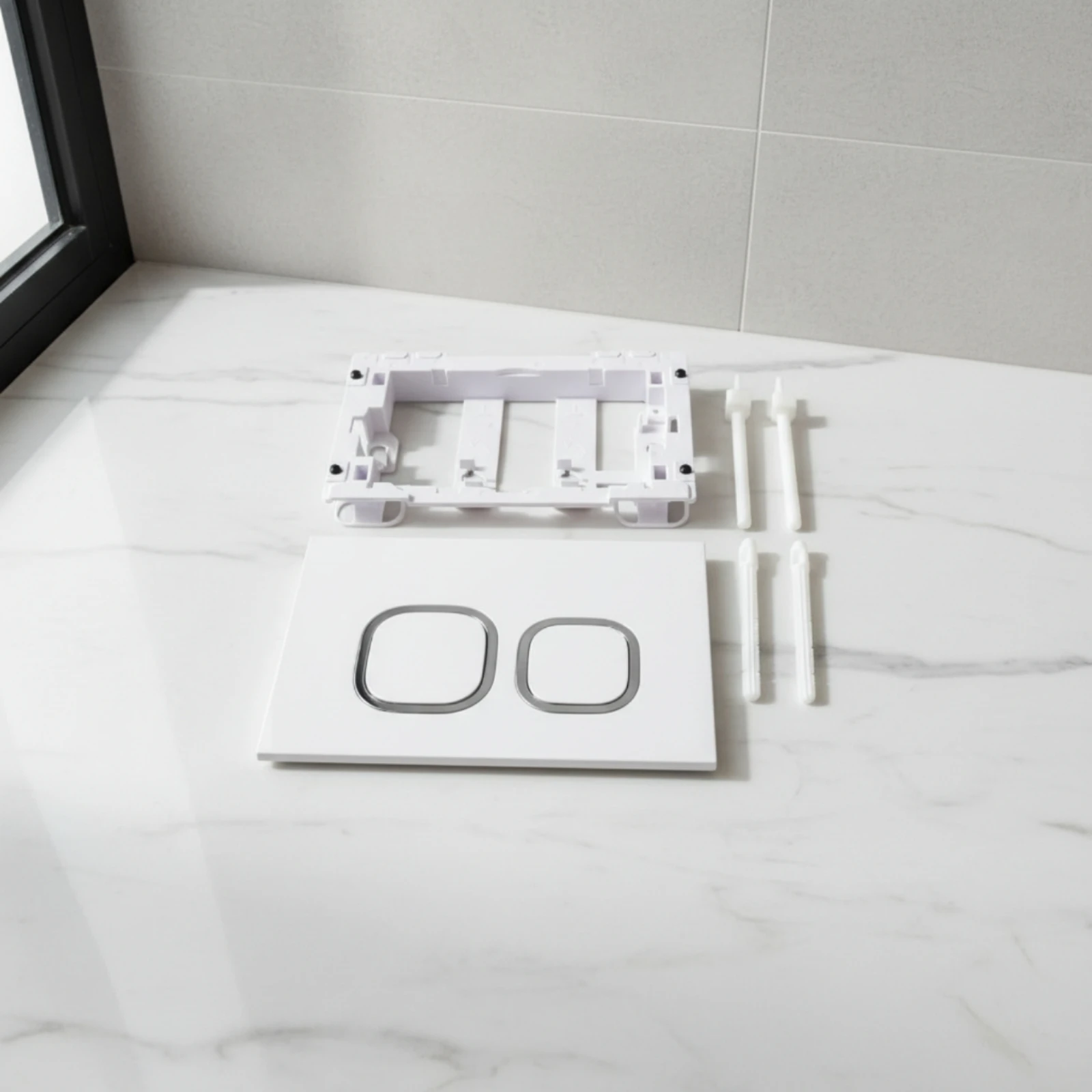 panneau-de-chasse-d'eau-encastre-blanc-pour-wc-mural-finition-lisse-rectangulaire-accessoire-de-salle-de-bain
