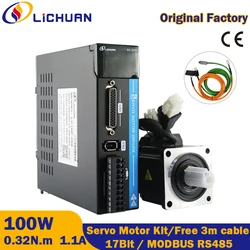 Lichuan 100W Servo Motor With Driver kit Ac Servo Motor AC220V 3000rpm Cnc kit 3D Printer 17bit Encoder Engraving machine