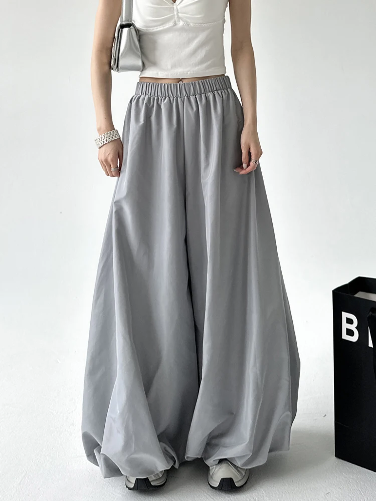 ay Skort Dames Zomer Hoge Taille Los Slanke A-lijn Casual Luie Lantaarn Wijde Pijpen Lange Broek Nylon Stof Relax Sle