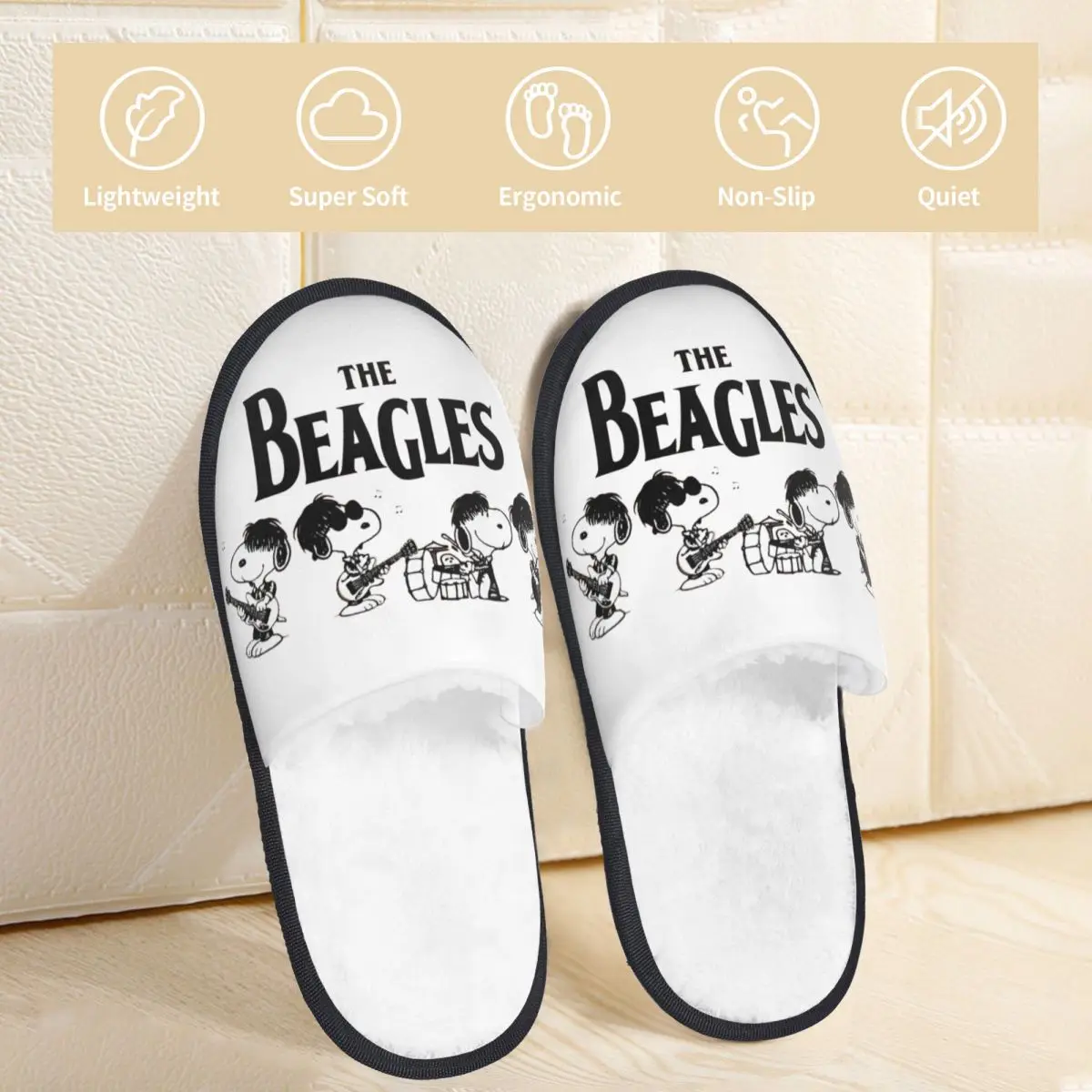 Snoopy Peanuts The Beagles Slippers for Woman Man House Shoes Warm Indoor Slippers