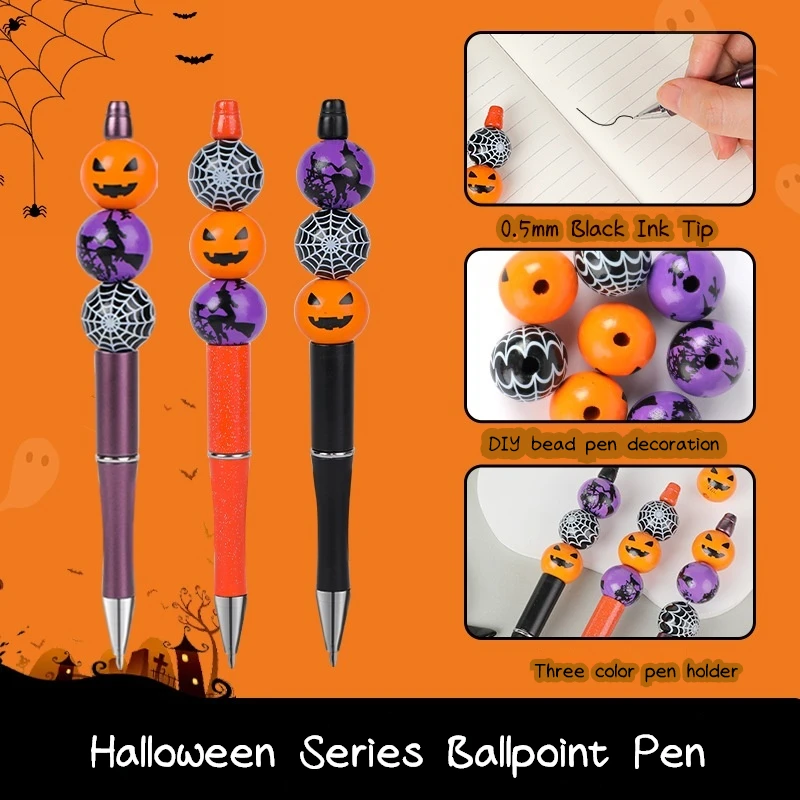 Halloween Creative High Appearance Level Diy Cartoon Pattern Multi-functional Fun Rotating Ballpoint Pen Halloween Student Gift