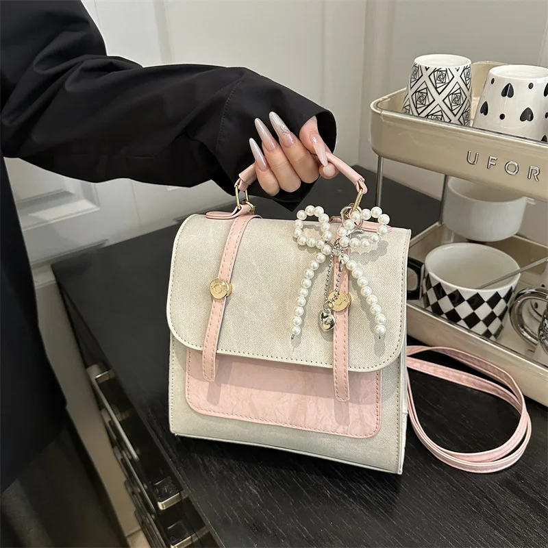 

Backpack for Women Fashionable School Bags Casual Hand-held Cute Backpack Trendy Crossbody Bag Mother Kids Bag for Girl Mochila
