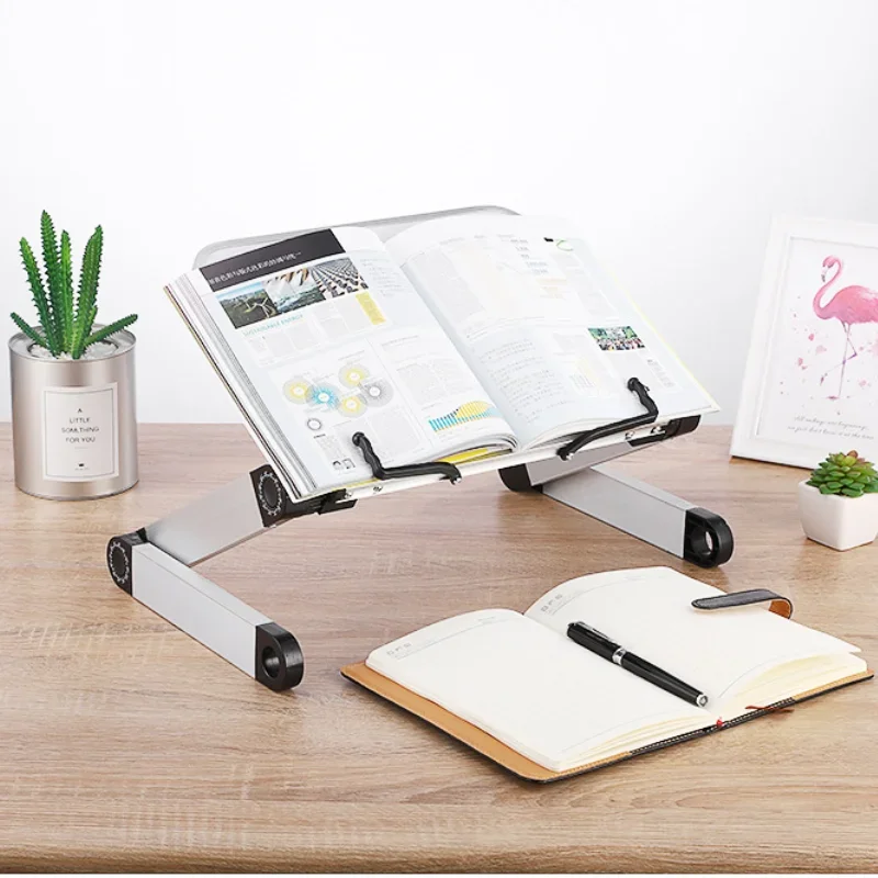 Adjustable Portable Aluminum Alloy Writing Work Desk Support Reading Rack Lifting Study Desk Book Holder Multi-angle Adjustment