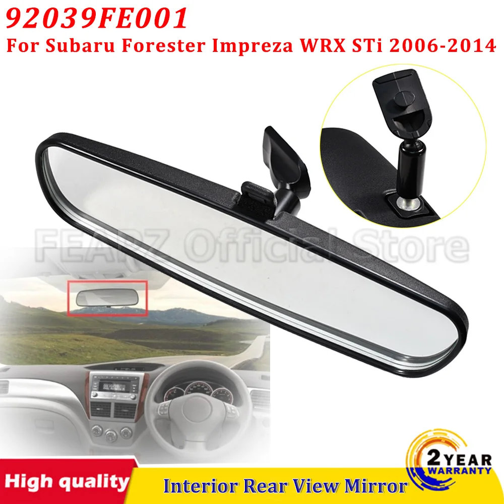 

1 шт. для Subaru Forester Impreza WRX STi 2006-2014, 92039FE000 92039FE001, черное зеркало заднего вида для салона автомобиля, автомобильные аксессуары