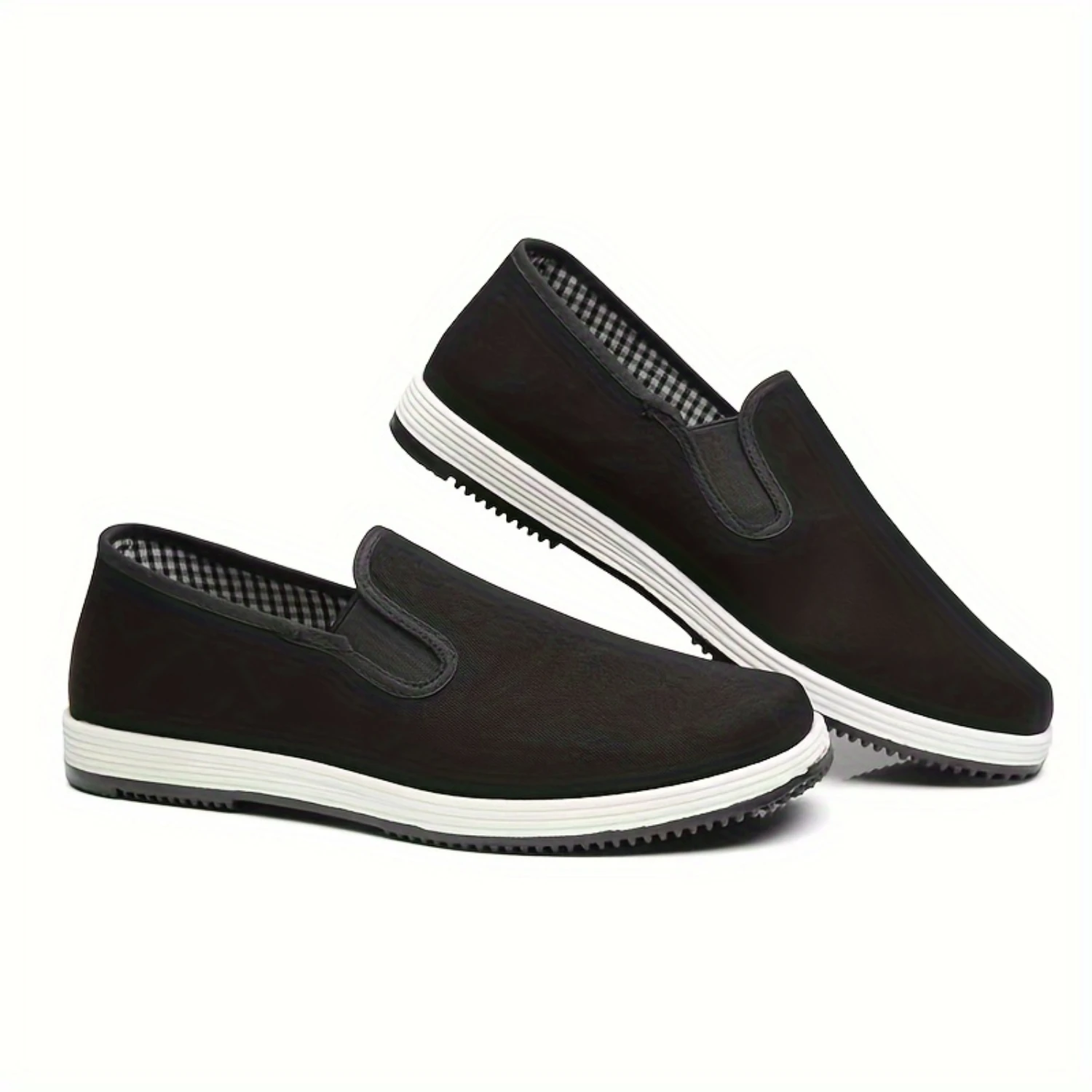 

Mens Lightweight Canvas Slip-On Shoes - Breathable, Comfortable, and Flexible for Outdoor Walking, Driving, Martial Arts, Kung F