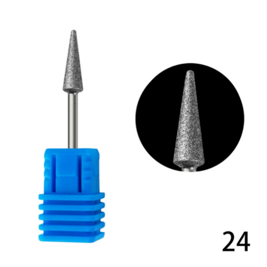 Punta per trapano per unghie diamantata da 1 pezzo punta a sfera da 3/32 "punta per levigatrice per unghie pulita per cuticole per strumenti per unghie per Manicure per trapano elettrico per unghie