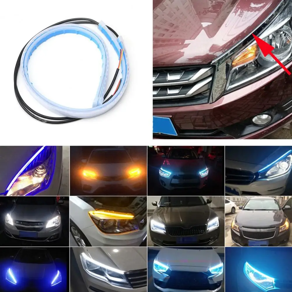 High-quality Led Lamp Super Bright Car Led Headlight Strips Flexible Waterproof Daytime Running Lights Easy for Universal