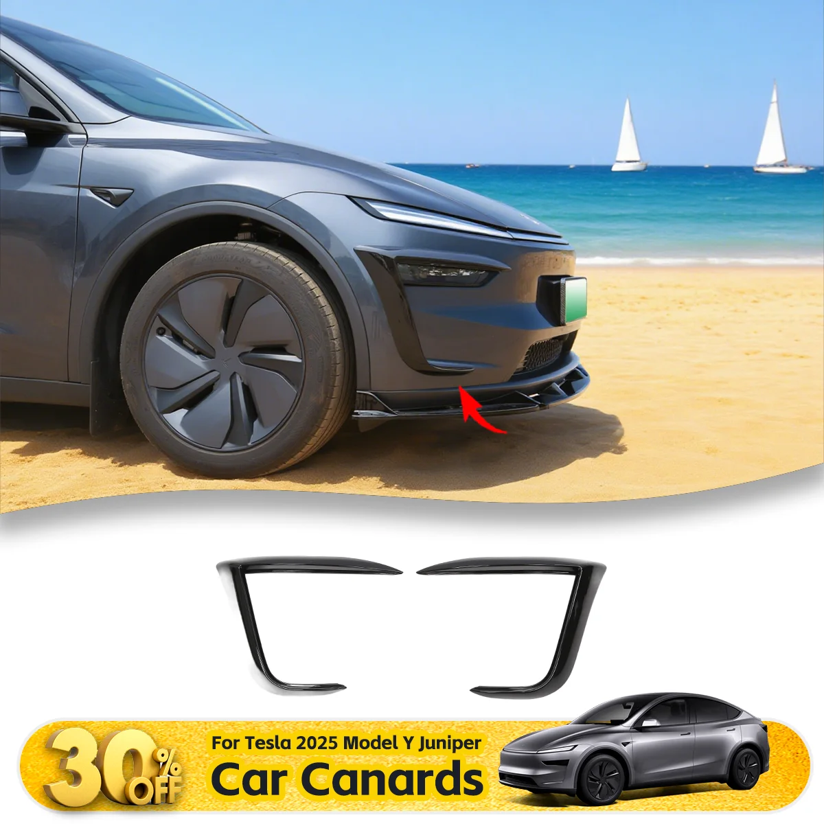 

Для Tesla Model Y Juniper ABS автомобильные канарды передние воздушные фары отделка сплиттер спойлер Canard автомобильные аксессуары модифицированный корпус