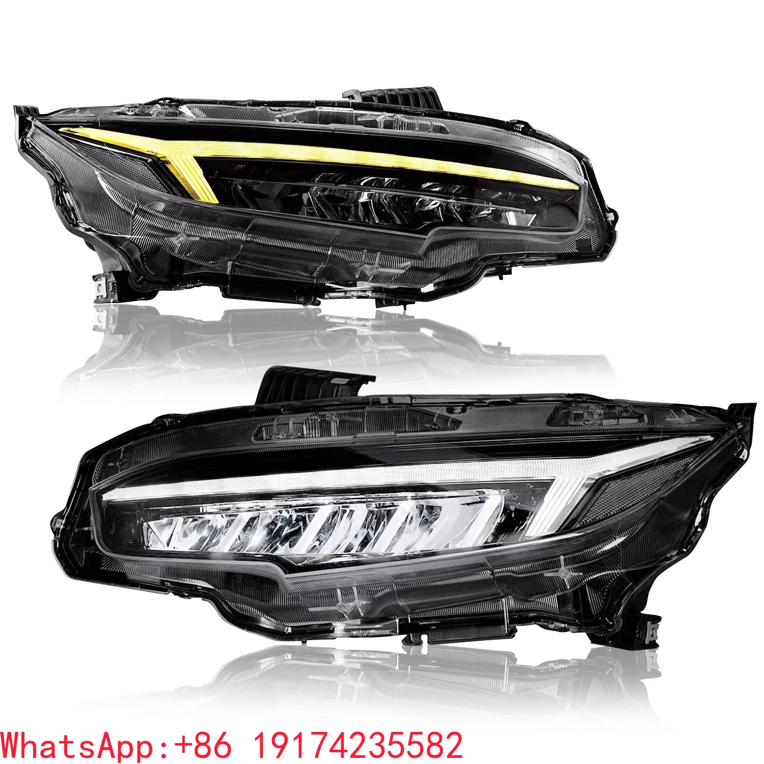ForArchaic Full LED Headlights for C ivic Sedan & Hatchback 2016-2020   Civic Front Lamp W/sequential Turning signa