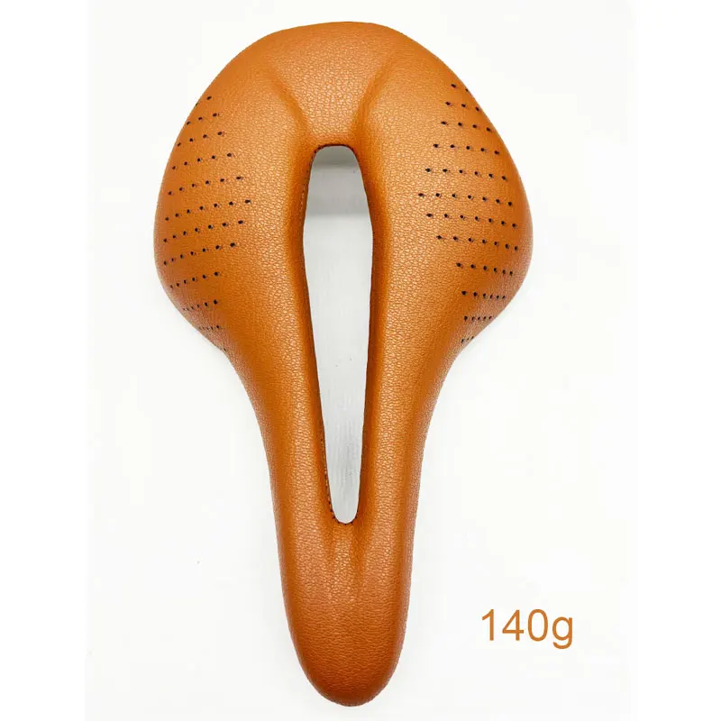 

150/143 MM Handmade Retro Brown Carbon Fiber Bike Saddle - Ultra-Light & Breathable