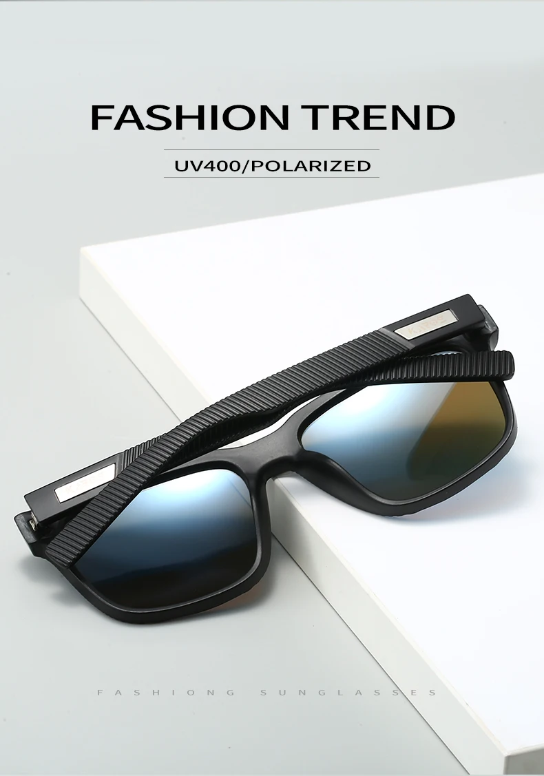 Karos Driving Polarisierte Sonnenbrille UV400-Schutz Winddichte Brille für Männer und Frauen Eckige Fahrradbrille mit Etui YZ2013 – Detail 2