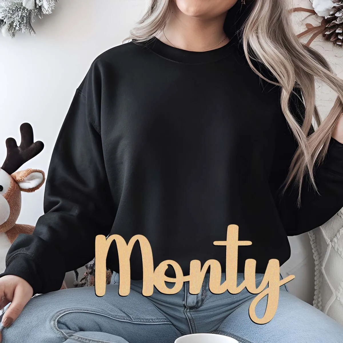 1pc fai da te Monty esempio testo personalizzato cartello tagliato al laser decorazione in legno cartello in legno orientamento verticale decorazione da appendere alla porta