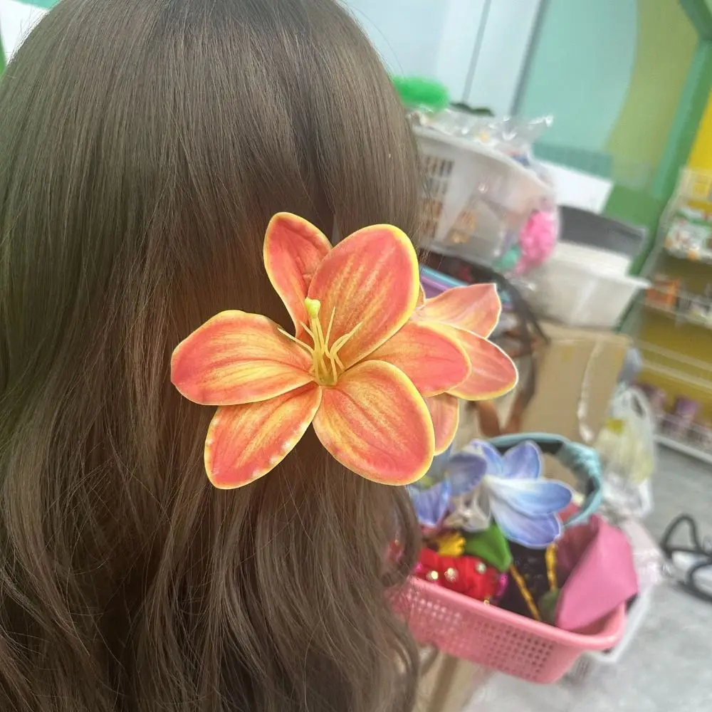 الحلو بوهيميا زهرة الزنبق مشبك شعر ذيل حصان كليب انتزاع كليب كالا مشبك شعر أغطية الرأس غطاء الرأس مشبك شعر كبير يوميا
