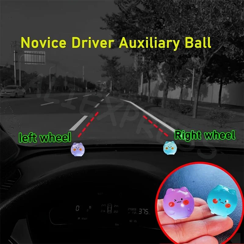 2pcs Driving Alignment Assist Balls Glow-In-The-Dark Stickers Parking Assist