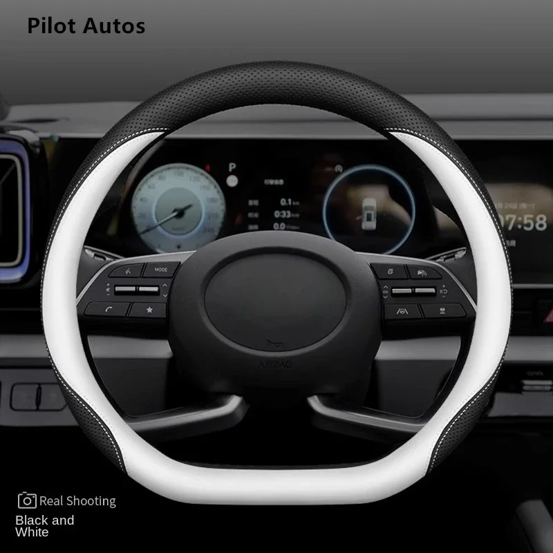 

Чехол на руль для автомобилей Hyundai, оригинальный, из натуральной кожи Nappa, дышащий, для Hyundai Fiesta, Elantra, Sonata, Tucson