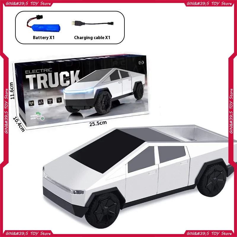 1:24 Tesla Cybertruck Alloy Car Model Die-Cast Metal Toy Off-Road Vehicle Truck Model Simulation Sound And Light Children'S Gift