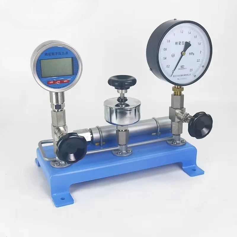 Shelok Stainless Steel Pneumatic Pressure Calibration Pump Desktop Type for Pressure Instrument Testing