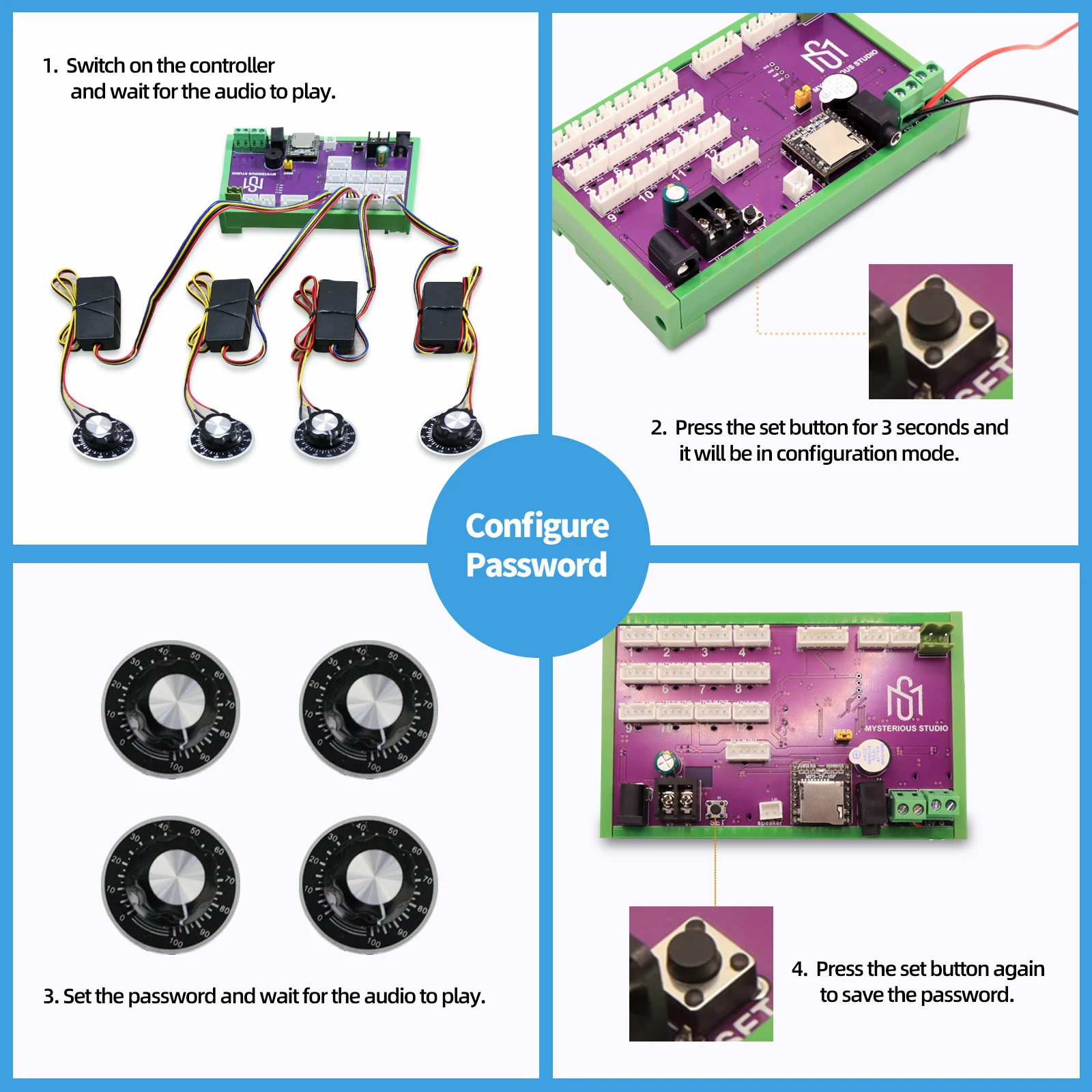 Mysterious studio Secret Room Escape Game Mechanism Props Electronic puzzle Rotary  Knob