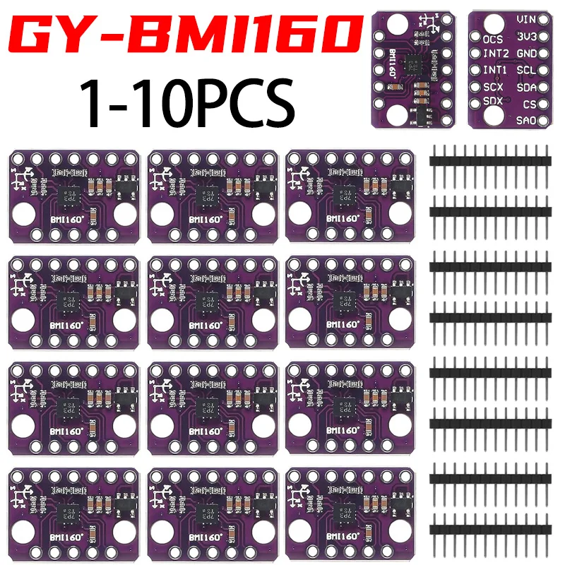 BMI160 GY-BMI160 6DOF 6-axis Rate Gyro Gravity Accelerometer Sensor Module IIC I2C SPI Communication Protocol 3-5V