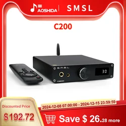 SMSL C200 DAC Fones de ouvido Amp ESS ES9038Q2M DSD512 32bit/768kHz TRS Balanceado para fora Bluetooth Dac Amplificador Desktop para Switch PS5