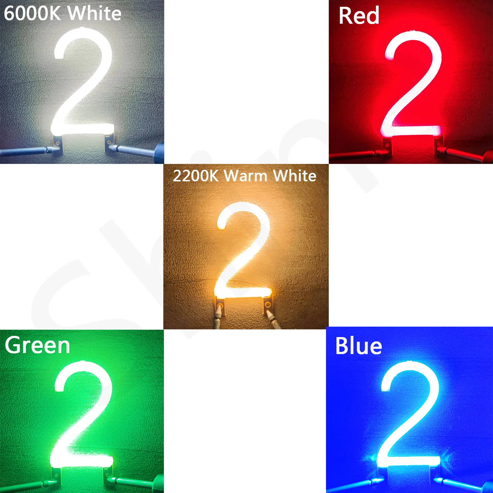 LED Number Filament DC 3V LED COB Edison Colorful White Red Green Blue Candle LED Diodes Party DecorationLight Accessories DIY