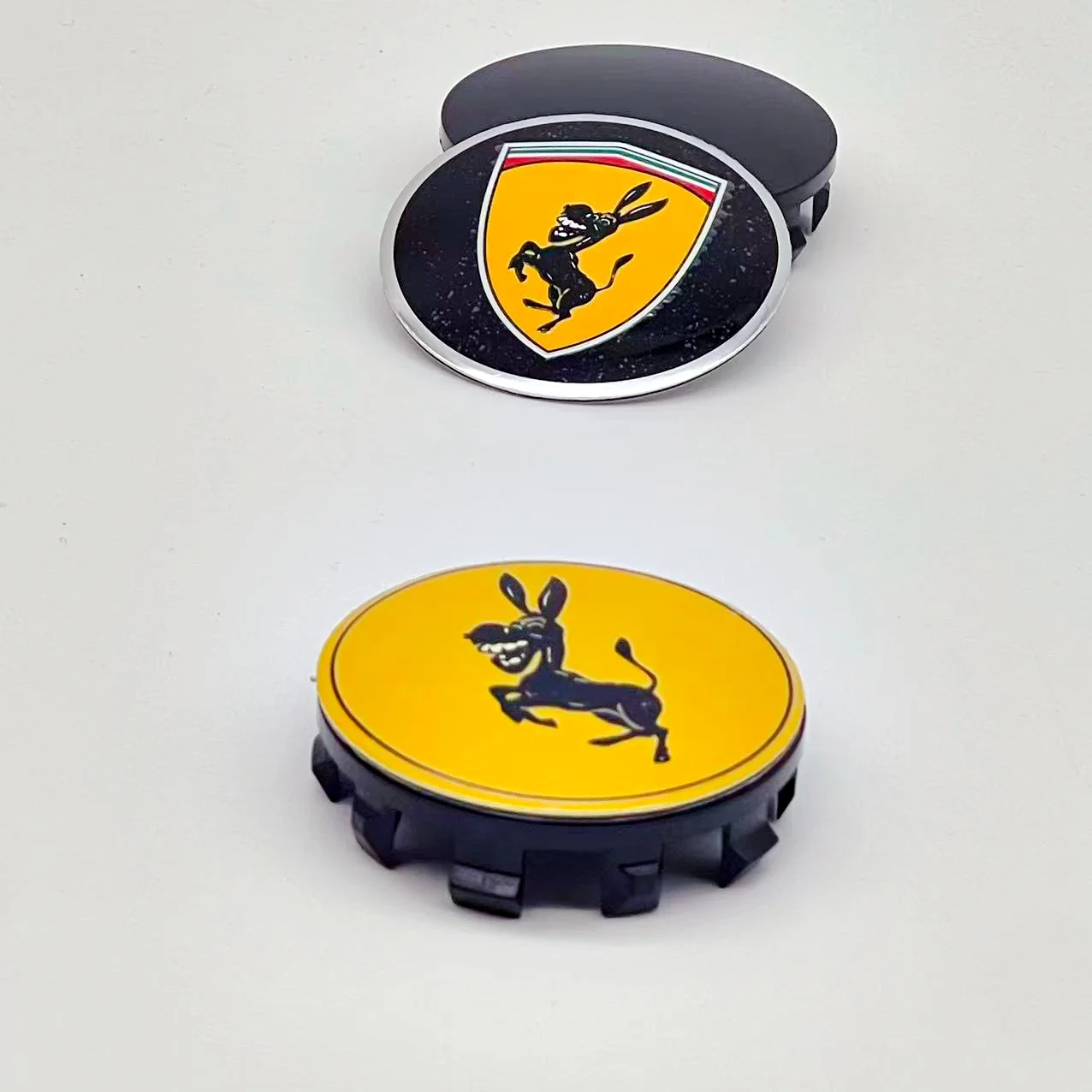 4Pcs 56mm High Quality Funny Spoof Prank Donkey logo Wheel Center Cap For 56mm Donkey logo Badge Styling Decoration Accessories