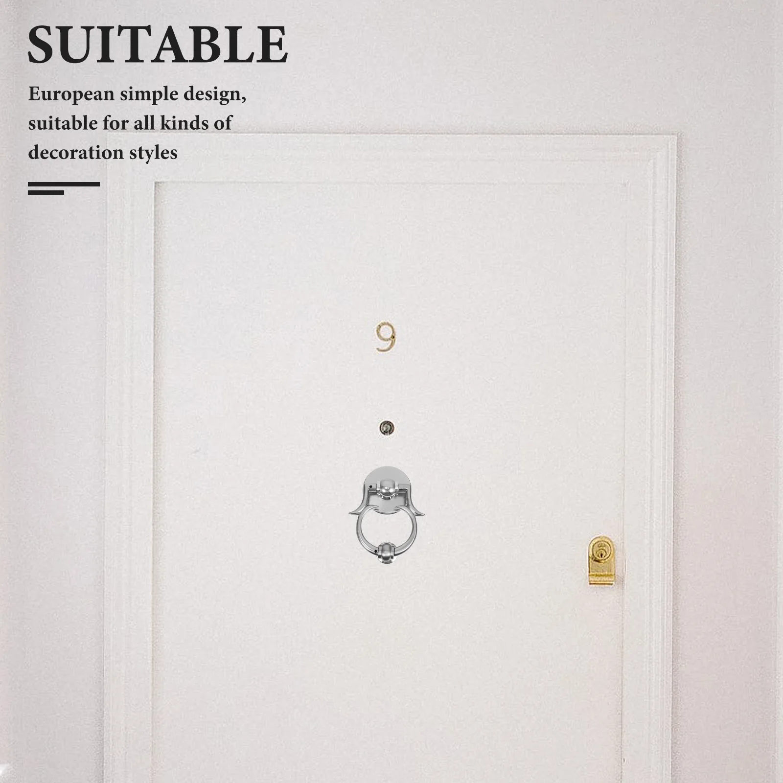 

Zinc Alloy Single Front Hardware Matte Metal Knockers Home Entrance Decor European Style Door Pull Hardware