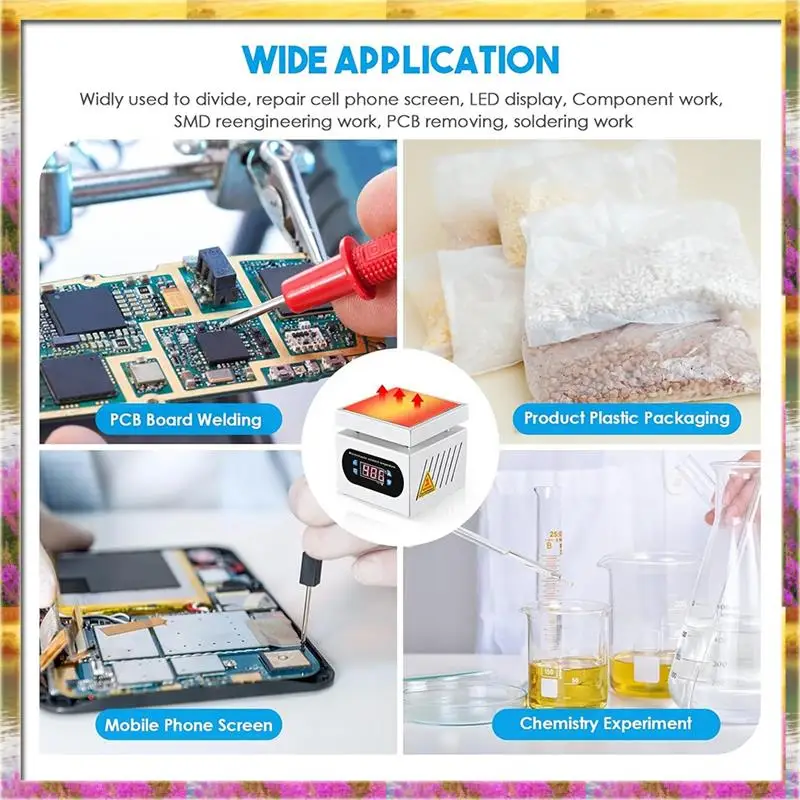 ABSU LED Microcomputer Controlled 350W Soldering Hot Plate Preheat Station Electric Welder Rework Heater For Lab Use US Plug