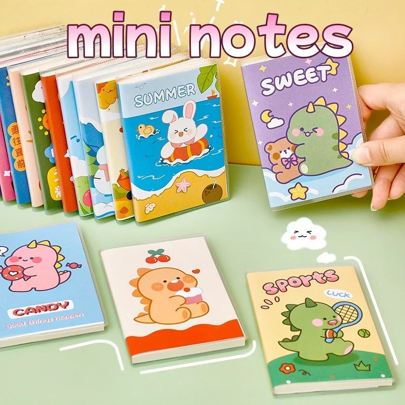 Dinosaurier-Softcover-Notizbuch, A7, niedliches Cartoon-Taschen-Notizbuch für Studenten, tragbarer Notizblock, Tagebuch, Tagebuch, Schule, Lehrer, Geschenk